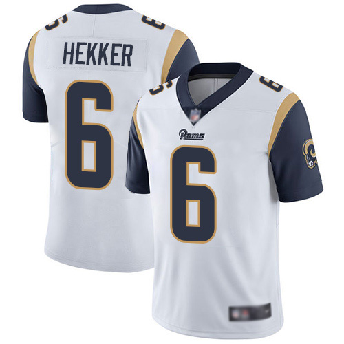 Los Angeles Rams Limited White Men Johnny Hekker Road Jersey NFL Football #6 Vapor Untouchable